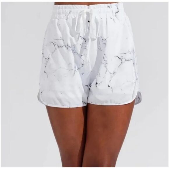Buffbunny White Marble Flo Shorts, XL - Picture 1 of 9